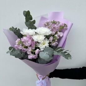 Маттиола, Эвкалипт, Хризантема кустовая, Пленка дизайнерская