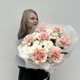 Роза пионовидная, Хризантема кустовая, Пленка дизайнерская