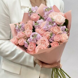 Маттиола розовая, Роза кустовая, Пленка матовая