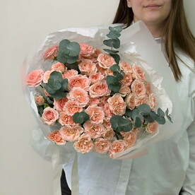 Эвкалипт, Роза кустовая, Авторская упаковка