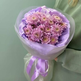 Букет мини из сиреневой хризантемы
