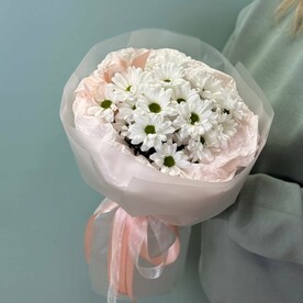 Букет мини из белой ромашковой хризантемы