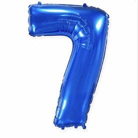Воздушный шар цифра 7 синий 102 см