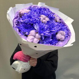 Хризантема кустовая, Хлопок, Лагурус, Тишью, Пленка