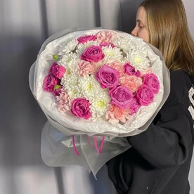 Букет розовое облако М