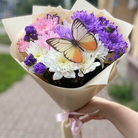 Хризантема кустовая, Статица, Декор, Упаковка