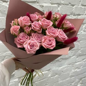 Роза кустовая, Лагурус, Пленка матовая