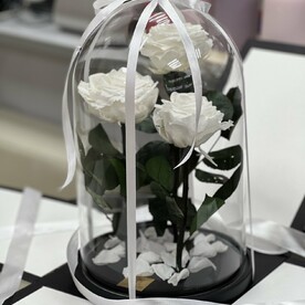 Роза стабилизированная, Подарочная коробка с вау эффектом раскрывающаяся на стороны черная