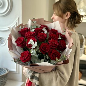 Роза Эквадор, Эвкалипт, Авторская упаковка