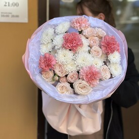 Хризантема кустовая, Диантус, Роза кустовая, Пленка дизайнерская, Тишью
