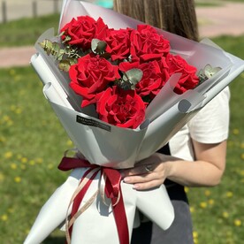 Роза, Эвкалипт, Дизайнерская упаковка