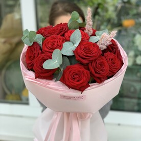 Роза, Эвкалипт, Дизайнерская упаковка