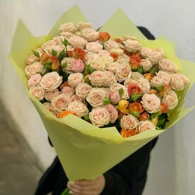 Роза кустовая, Дизайнерская упаковка, Открытка