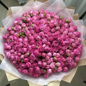 Роза мисти бабблс, Крафт, Пленка матовая, Открытка