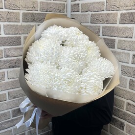 Хризантема одноголовая шт, Пленка матовая шт, Крафт шт, шт, Открытка шт