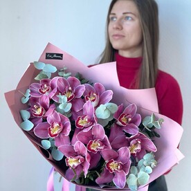 Орхидея, Эвкалипт, Дизайнерская упаковка