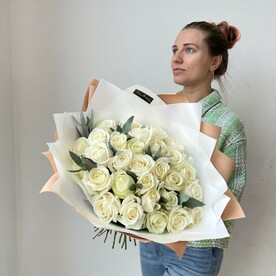 Роза, Эвкалипт, Дизайнерская упаковка