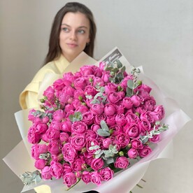 Роза мисти бабблс, Эвкалипт, Авторская упаковка