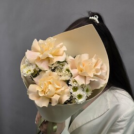 Роза французская, Хризантема сантини, Фоамиран