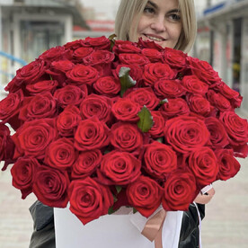 Роза красная, Шляпная коробка, Аквапак