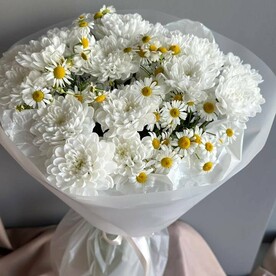 Хризантема кустовая, Матрикария, Дизайнерская упаковка