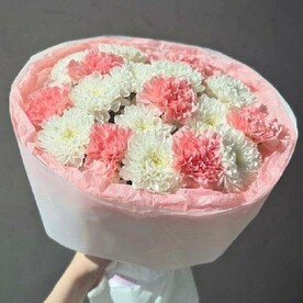Диантус, Хризантема, Дизайнерская упаковка, Аквабокс
