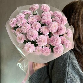 Моно букет из пудровых сантишек