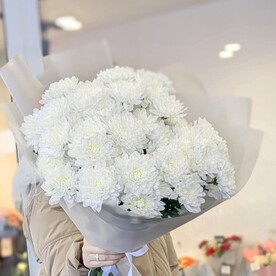 7 хризантем в упаковке