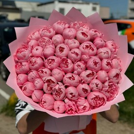 Пион салмон шиффон, Дизайнерская упаковка, Открытка