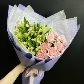 Дуо-букет из альстромерий и гвоздики