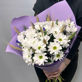 Букет ромашек и ирисов