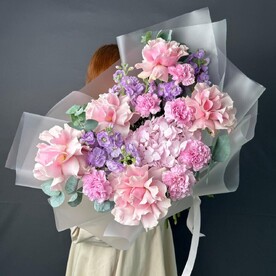 Розовый ангел с французскими розами🎀