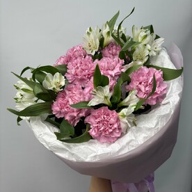 Диантус, Альстромерия, Тишью, Пленка матовая