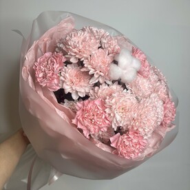 Гвоздика, Хризантема кустовая, Хлопок, Пленка матовая, Тишью