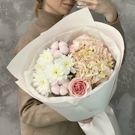 Хлопок, Хризантема кустовая, Гортензия, Роза Эквадор, Писташ, Тишью, Фоамиран