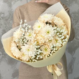 Хризантема кустовая, Гипсофила, Тишью, Фоамиран