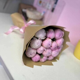 Букет из 15 шт розовых пионов
