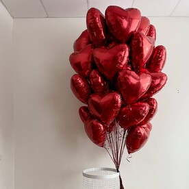 Воздушные шары Красное Сердце ♥️ 50 штук