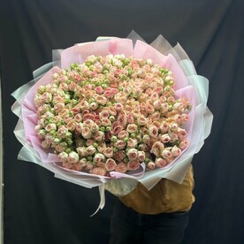 Роза пионовидная кустовая шт, Стильная упаковка шт, шт