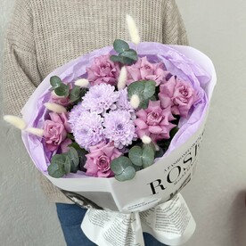 Роза французская, Эвкалипт, Хризантема кустовая