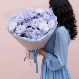 Фантастический букет сиреневых хризантем💜