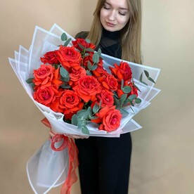 Роза французская, Эвкалипт, Дизайнерская упаковка