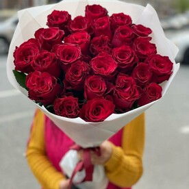 25 красных Эквадорских роз 60см