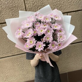 Монобукет розовых хризантем, хризантемы.
