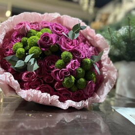 Роза кустовая, Эвкалипт, Хризантема кустовая, Дизайнерская