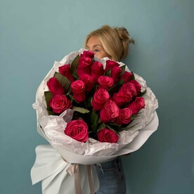 21 роза Кения 42см