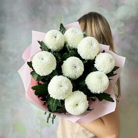 Белоснежные хризантемы