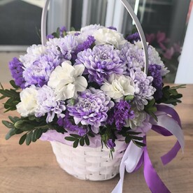 Композиция в корзине"лавандовое утро"