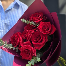 Роза эксплорер, Эвкалипт, Упаковка, Аквапак, Инструкция по уходу, Открытка