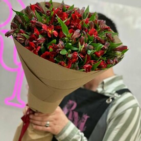 Букет из 19 красных альстромерий